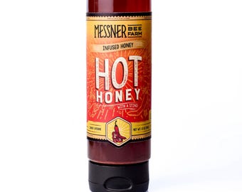Hot Honey "With a Sting!"/ 12oz / Kansas City Infused Honey / Great with Chicken & Waffles, Pizza, Veggies, BBQ, Salmon, and cheeseboard's!