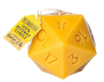 D20 Dice - 100% Beeswax Candle