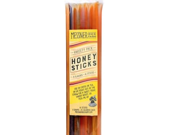 Honey Sticks Variety Pack! 2 of each - Wildflower, Caramel, Sour Raspberry, Peach Pie, Blackberry, Watermelon Candy, Cinnamon, Lemon Tart!