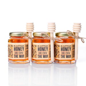 A Little Honey Is On The Way Honey Jar and Dipper - Baby Shower/Sprinkle Favors