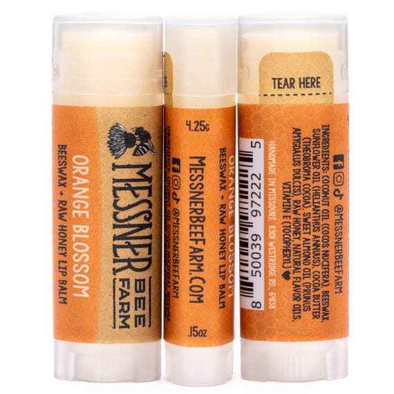 Orange Blossom - Raw Honey and Beeswax Lip Balm