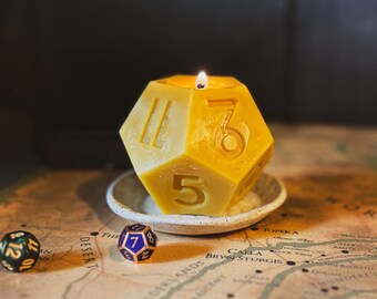 D12 Dice - 100% Beeswax Candle