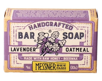 Lavender and Oatmeal Soap - Made with Raw Honey and Beeswax