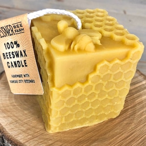 Honeycomb Cube - 100% Beeswax Candle