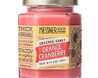Orange Cranberry Creamed Honey / 9oz / Kansas City