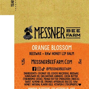 Orange Blossom - Raw Honey and Beeswax Lip Balm image 4