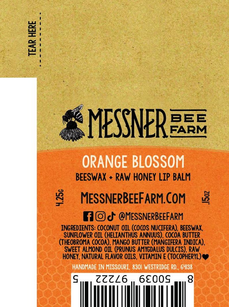Orange Blossom - Raw Honey and Beeswax Lip Balm image 4