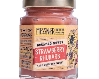 3oz / Strawberry Rhubarb Creamed Honey / Kansas City