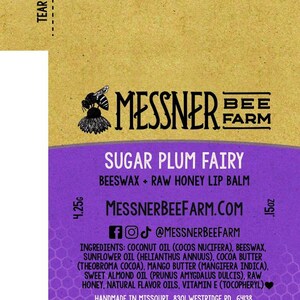 Sugar Plum Fairy - Raw Honey and Beeswax Lip Balm image 4