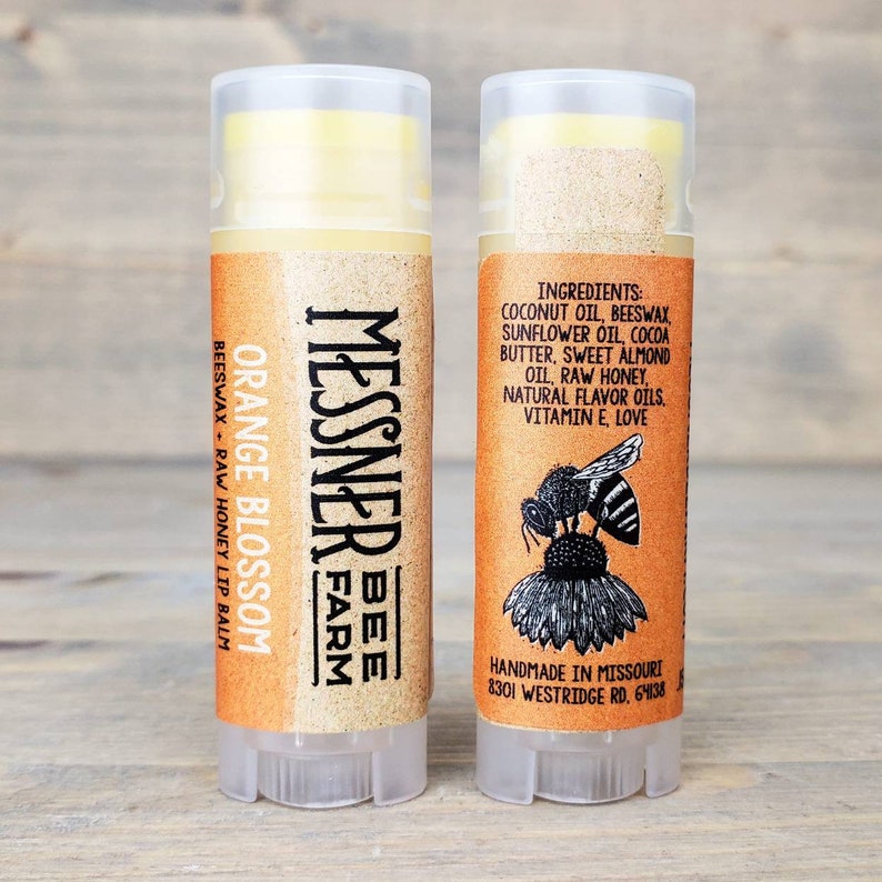 Orange Blossom Raw Honey and Beeswax Lip Balm image 2