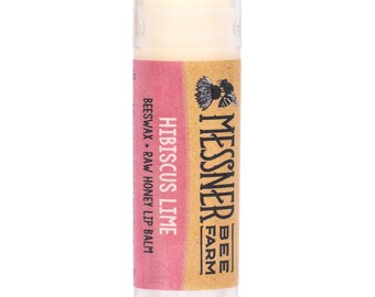 Hibiscus Lime - Raw Honey and Beeswax Lip Balm