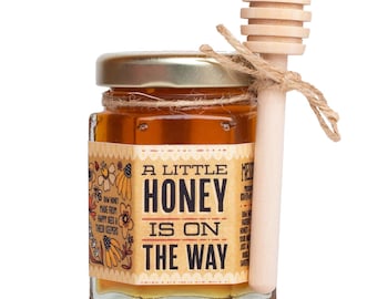 A Little Honey Is On The Way Honey Jar and Dipper - Baby Shower/Sprinkle Favors