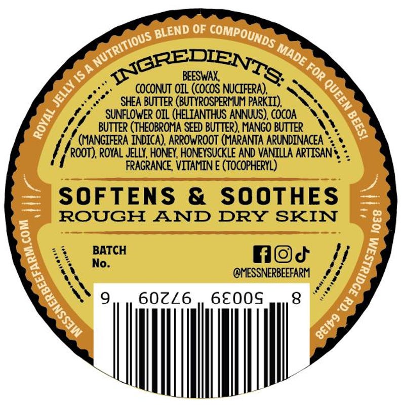 Hands and Feet Salve - Honeysuckle Vanilla- made with Beeswax and Royal Jelly - 2oz image 3