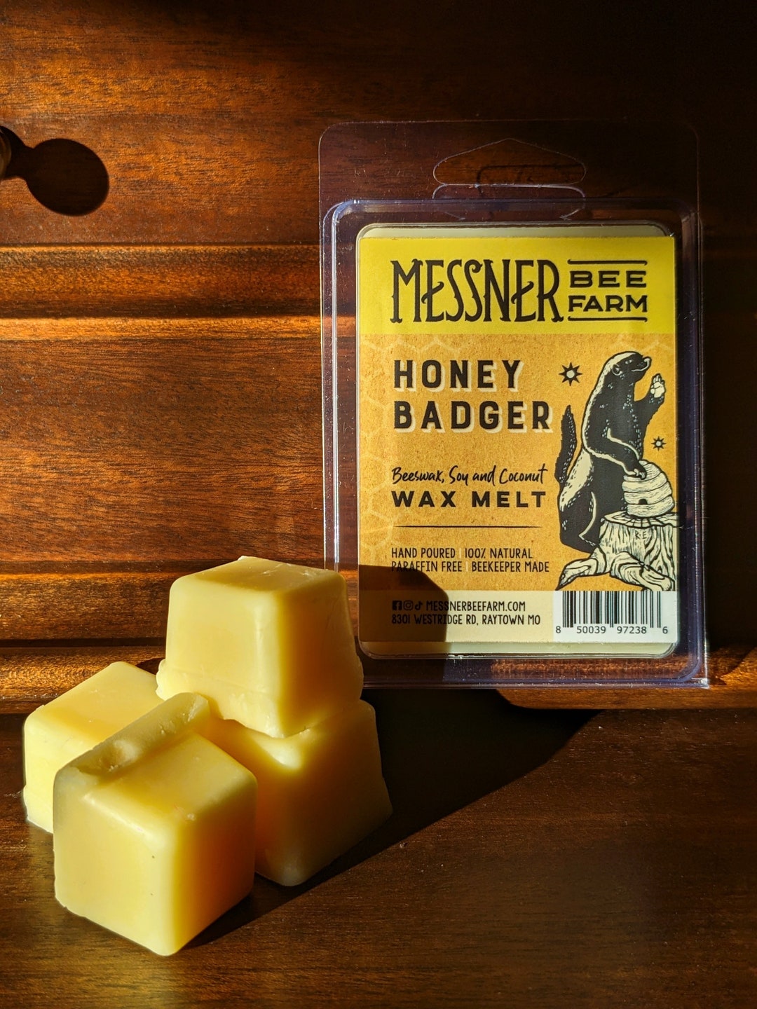Honey Badger Wax Melt Made With Soy Beeswax and Coconut