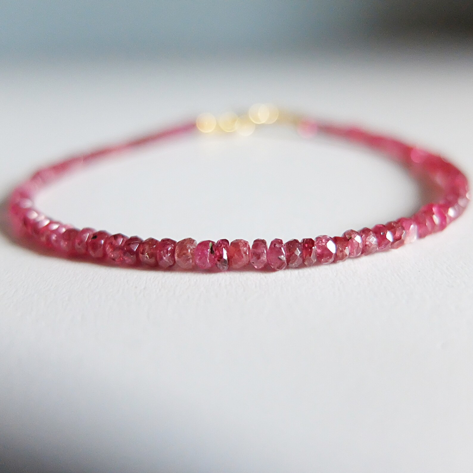 Fuchsia Ruby Bracelet , Genuine Ruby Gemstone - Etsy