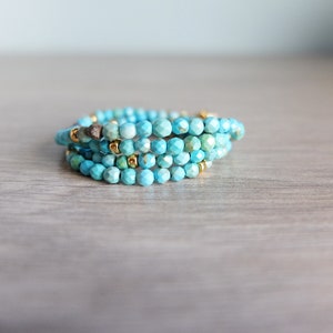 Raw Turquoise skinny necklace
