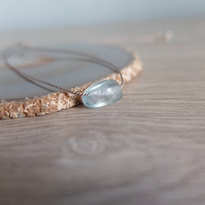 Modern fluorite  necklace in gray   silk cord
