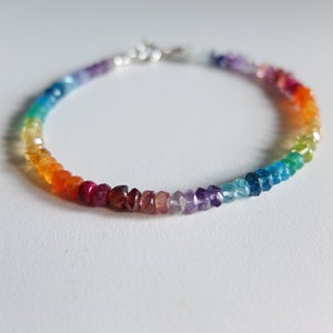 Rainbow gemstone bracelet, shaded multi color bracelet