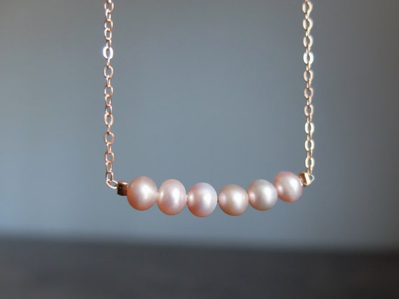 Pink Pearl Dainty Necklace - Etsy India