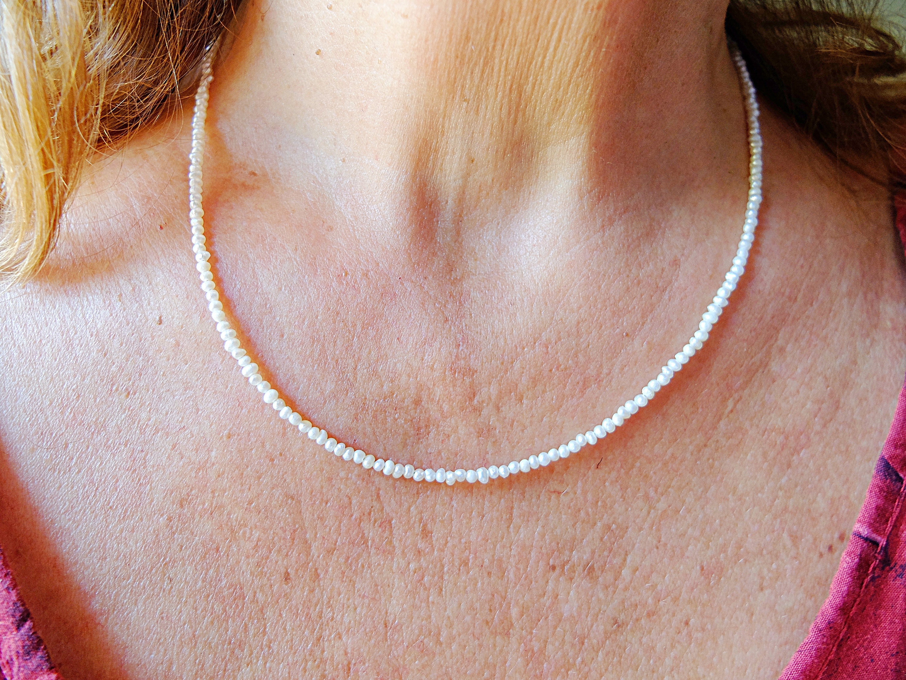 Collana semplice di perle molto piccole | Etsy