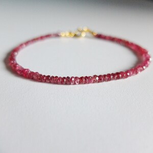 Fuchsia Ruby Bracelet , Genuine Ruby Gemstone - Etsy