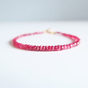 Fuchsia Ruby Bracelet Genuine Ruby Gemstone - Etsy