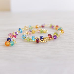 Multi Gemstone colorful,rosary style necklace,