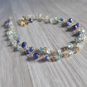 Blue shaded sapphire necklace
