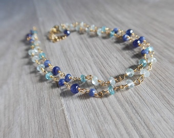 Blue shaded sapphire necklace