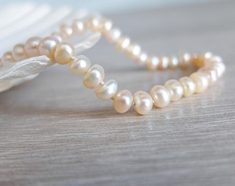 Braccialetto di perle d'acqua dolce naturale reale per le donne ragazze