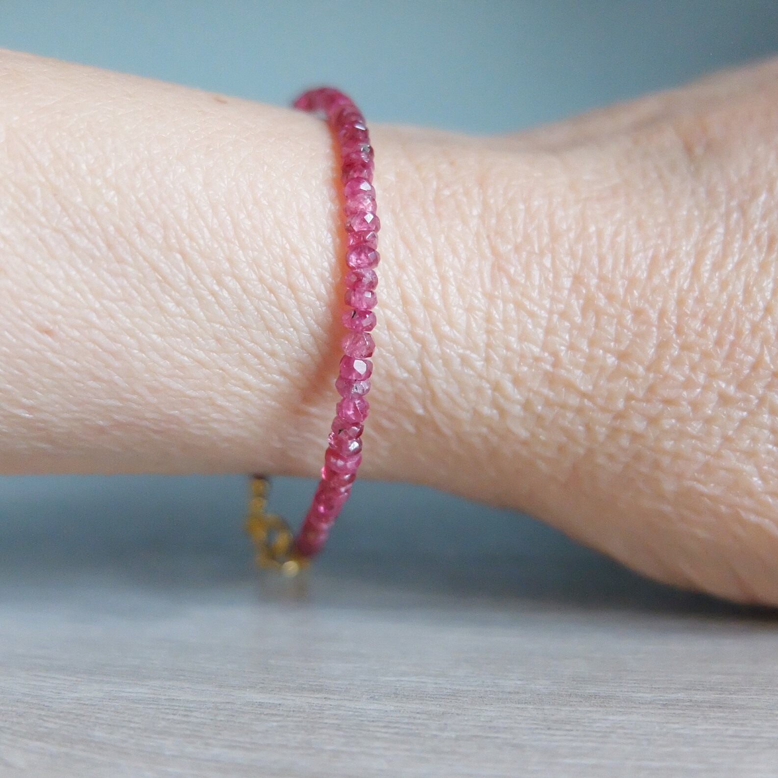 Fuchsia Ruby Bracelet , Genuine Ruby Gemstone - Etsy
