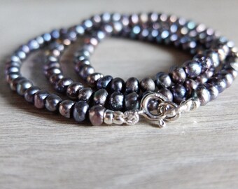 Grey Tiny Seed Pearl necklace