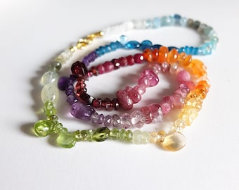 Multi gemstone rainbow necklace