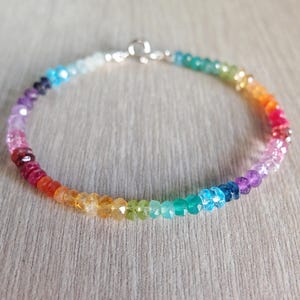 Rainbow gemstone bracelet, ombre gemstone