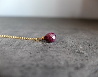 Ruby drop necklace