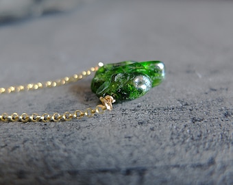Green Kyanite rough necklace