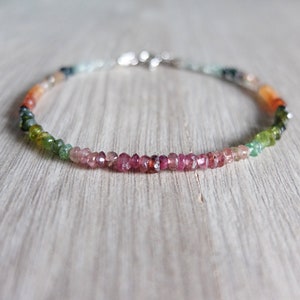 skinny Watermelon Tourmaline Bracelet