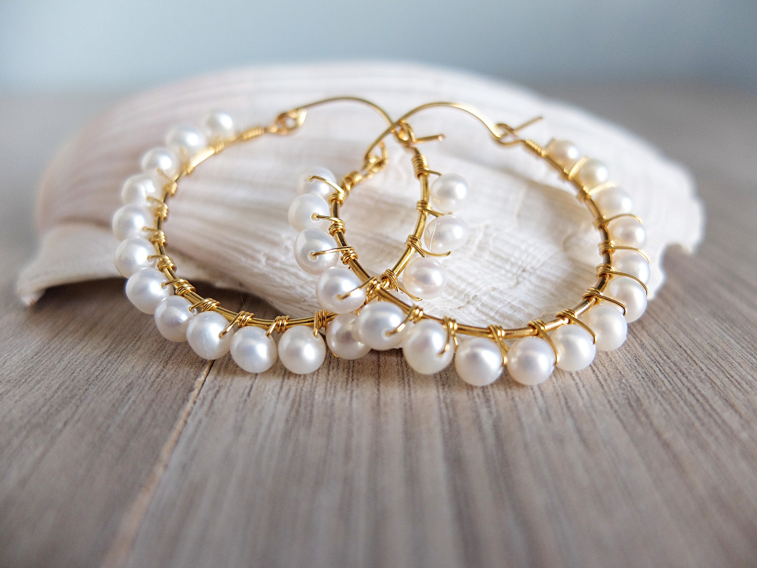 Dochais Orecchini A Goccia Con Perle - Placcati Oro 14k, Ipoallergenici, Eleganti E Leggeri Per Donne