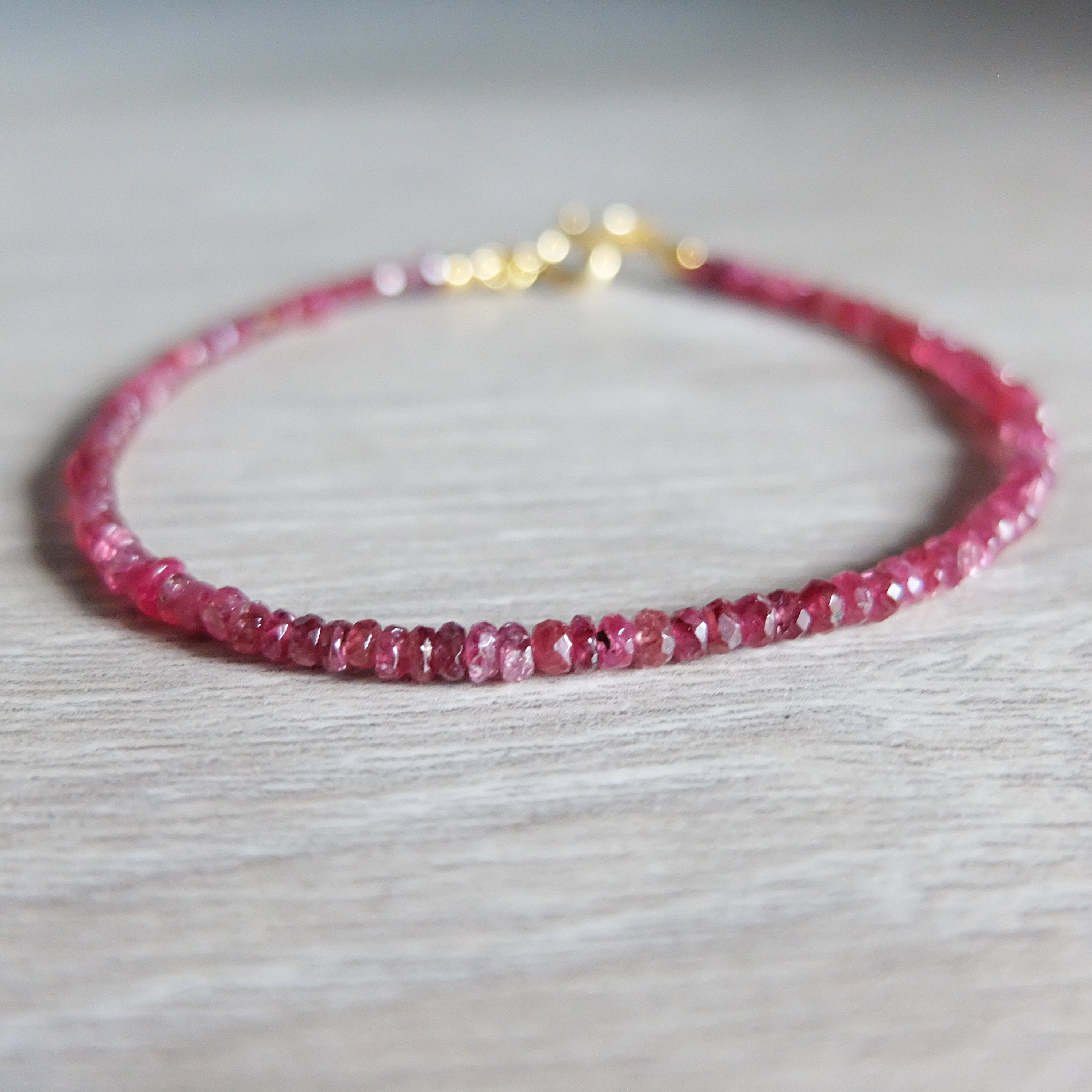 Fuchsia Ruby Bracelet , Genuine Ruby Gemstone - Etsy