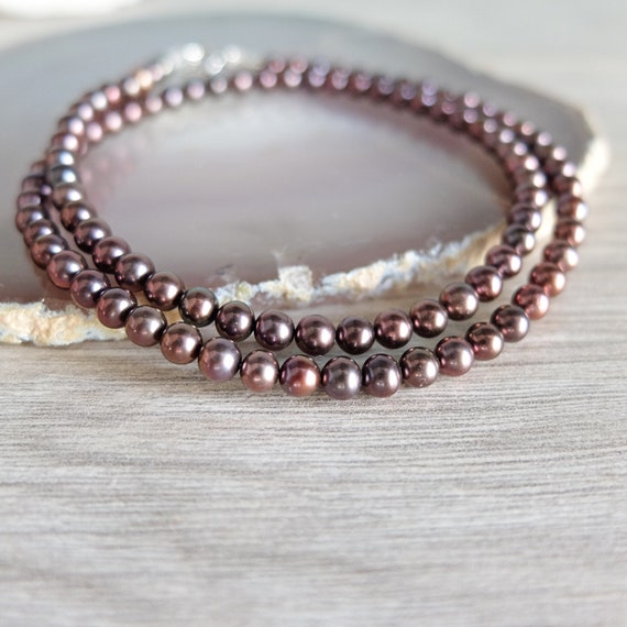 Chocolate freshwater pearl necklace deals