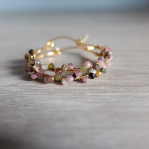 Tiny Tourmaline Hoop earrings