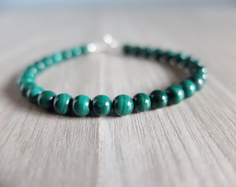 Genuine Malachite bracelet , Malachite Bracelet-8mm Grade A Genuine Malachite