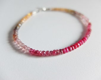 Multi Sapphire ombre bracelet with rubies