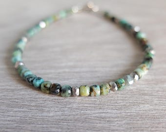 African raw Turquoise , Pyrite  Bracelet