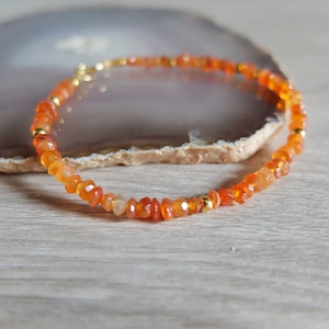 Carnelian gold simple bracelet