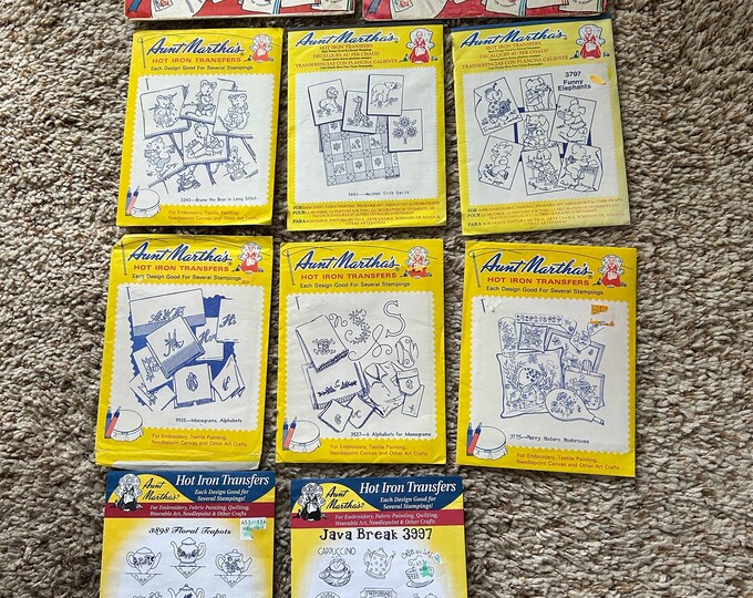 8 Aunt Martha, 2 Old Vogart Embroidery Patterns - Etsy