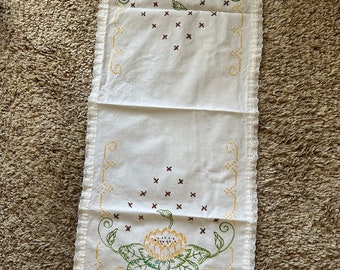 Vintage Embroidered Table Runner
