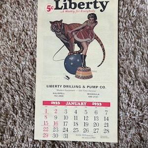 1933 Calendar - Etsy