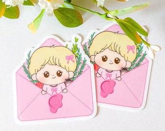 Tae Pink Envelope Sticker