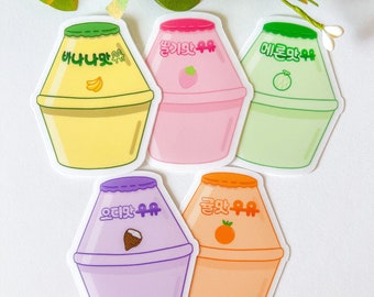 Fruity Milk Clear Stickers